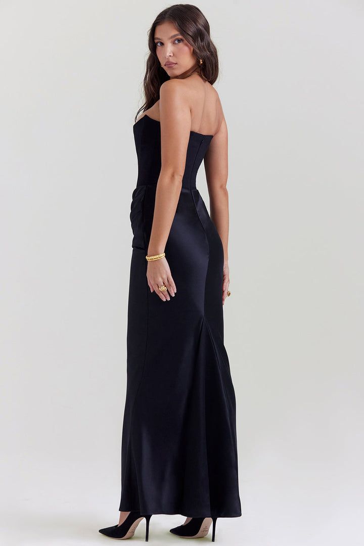 Paloma - Elegant Satin Strapless Maxi Dress
