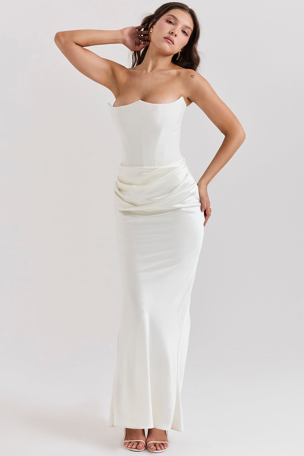 Paloma - Elegant Satin Strapless Maxi Dress