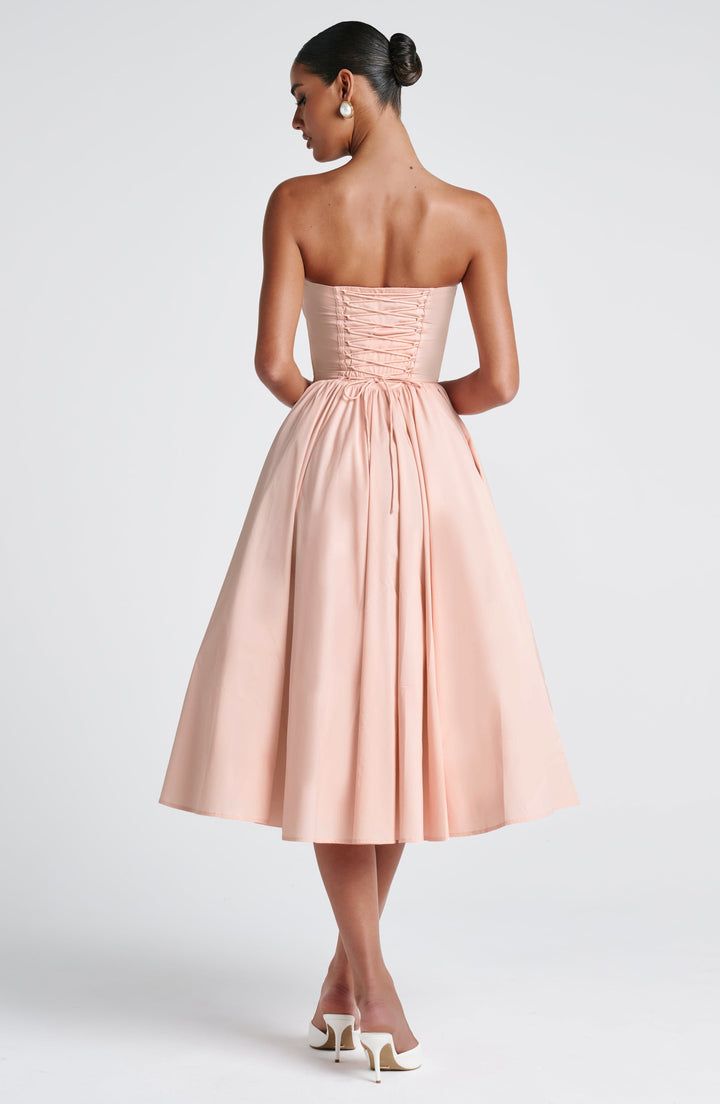 Prim Midi Dress - Soft Peach