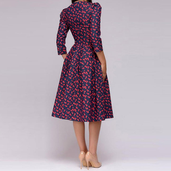 Zerelda - Elegant Pleated Floral Dress
