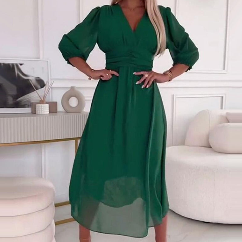 V-bety Chiffon Dress