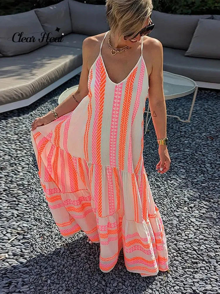 Grecian Neck Tie Belt Dress